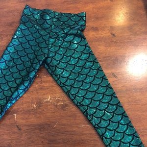 Blackmilk Green Mermaid Scale Leggings